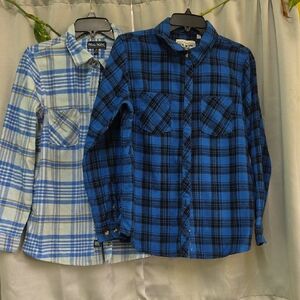 Blue and Gray Plaid Kids Shirt